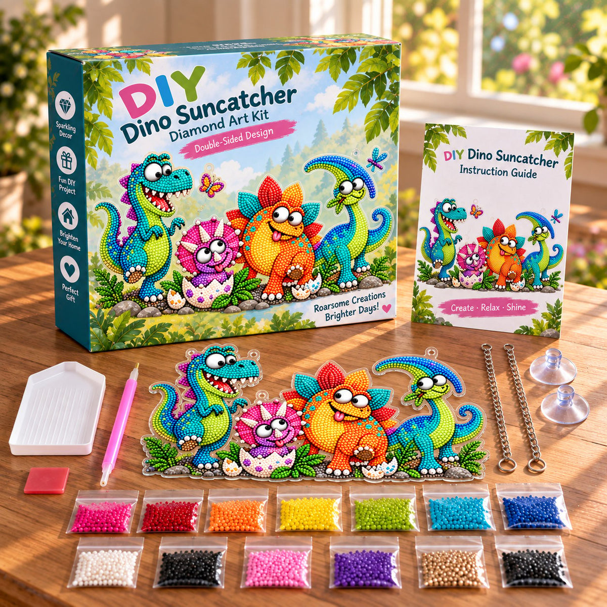 🐦✨ Sunny Birds Diamond Art Suncatcher DIY Kit