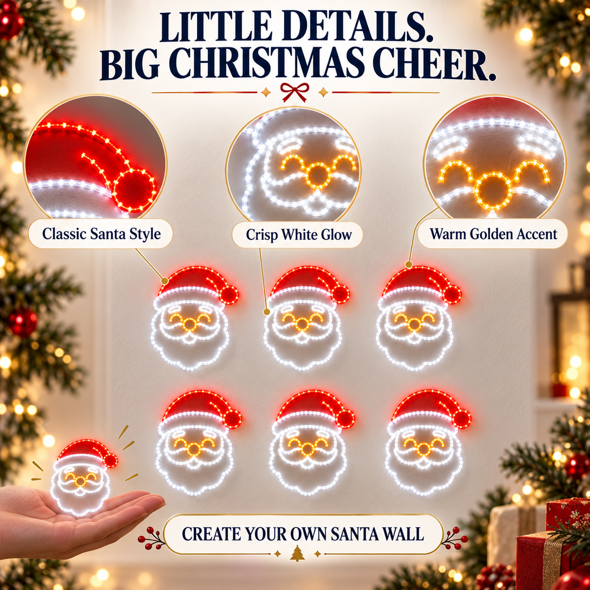 🔥Christmas early bird price-🎅Santa Mini LED Wall Light Set（10PCS）