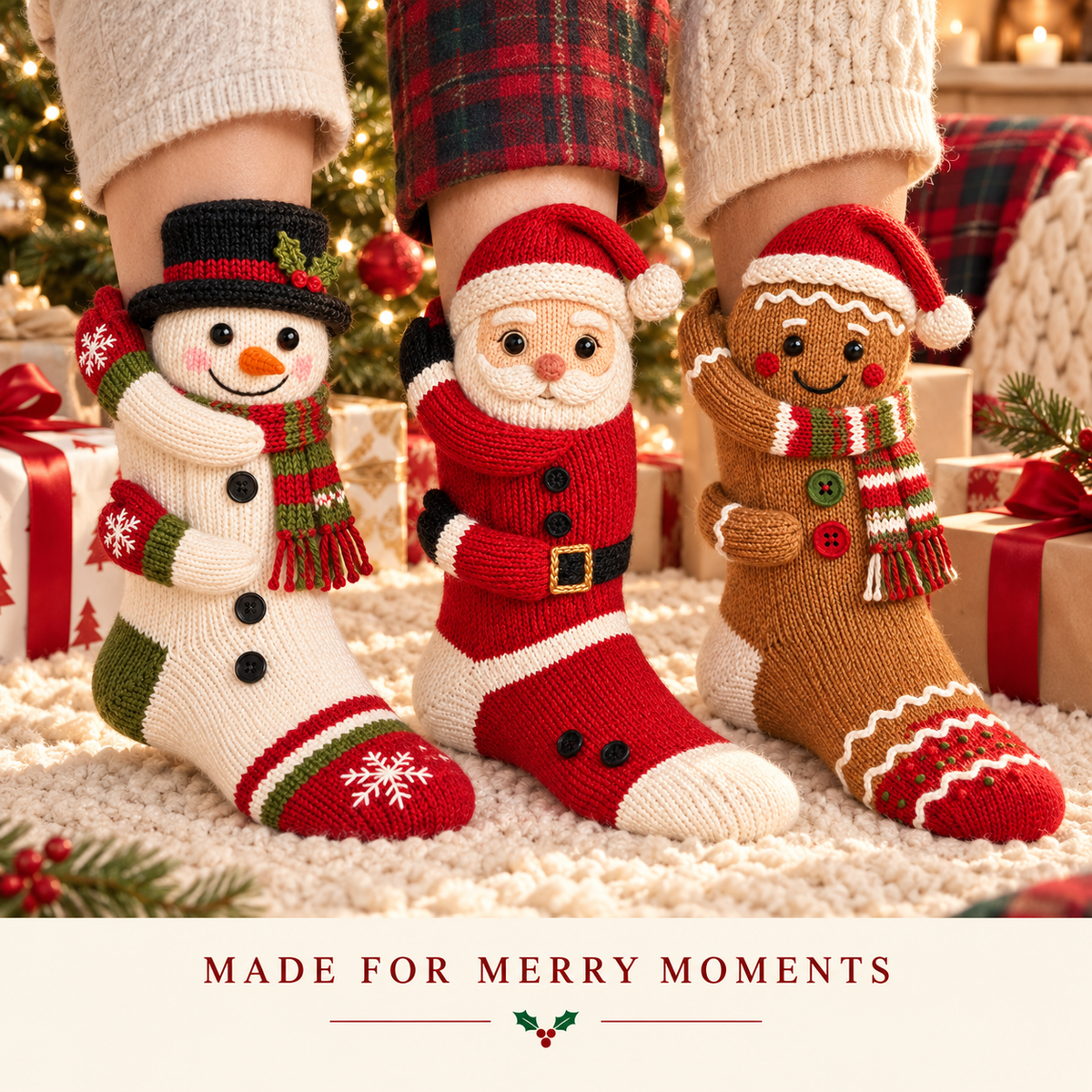 The best gift—3D Christmas Hugging Christmas Socks