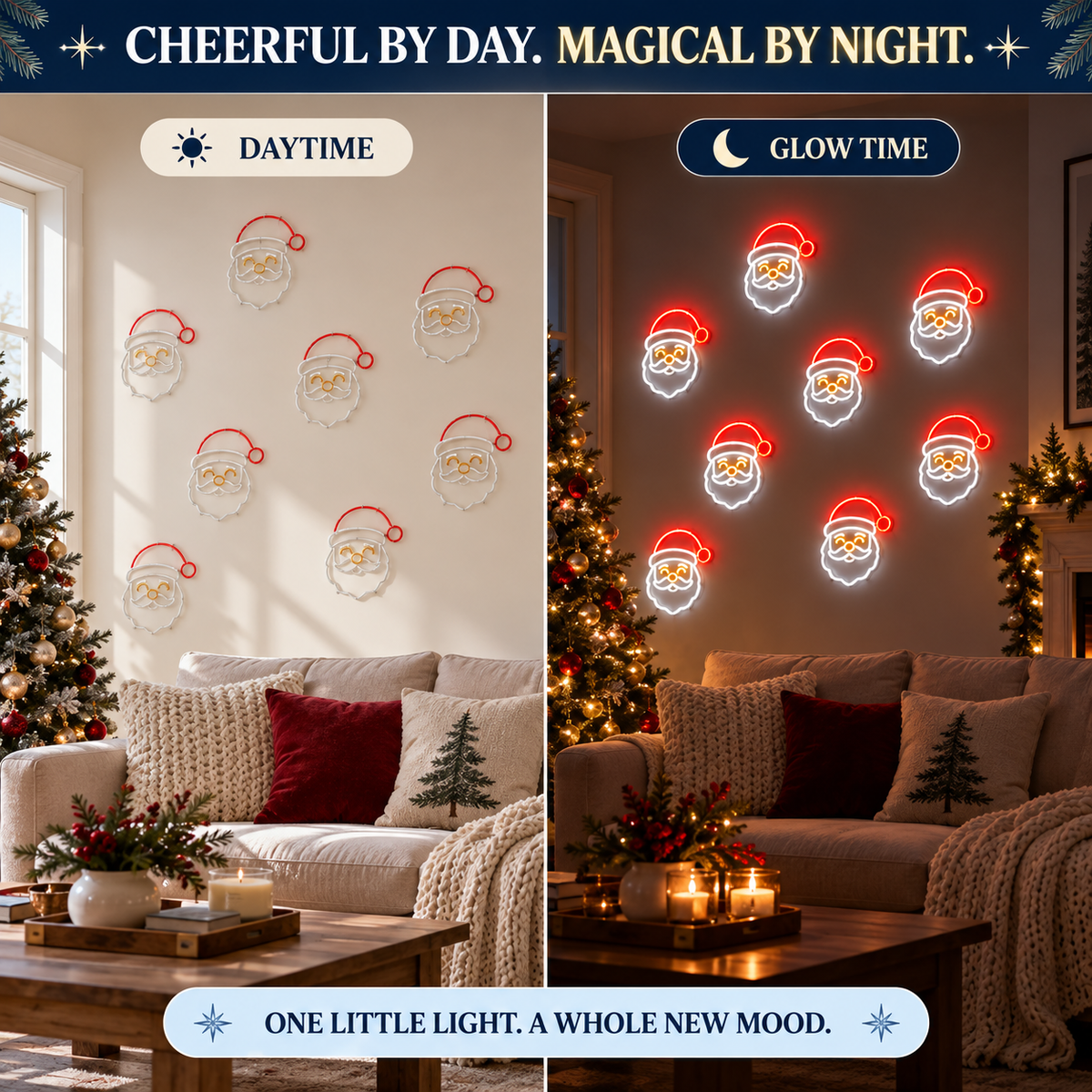 🔥Christmas early bird price-🎅Santa Mini LED Wall Light Set（10PCS）