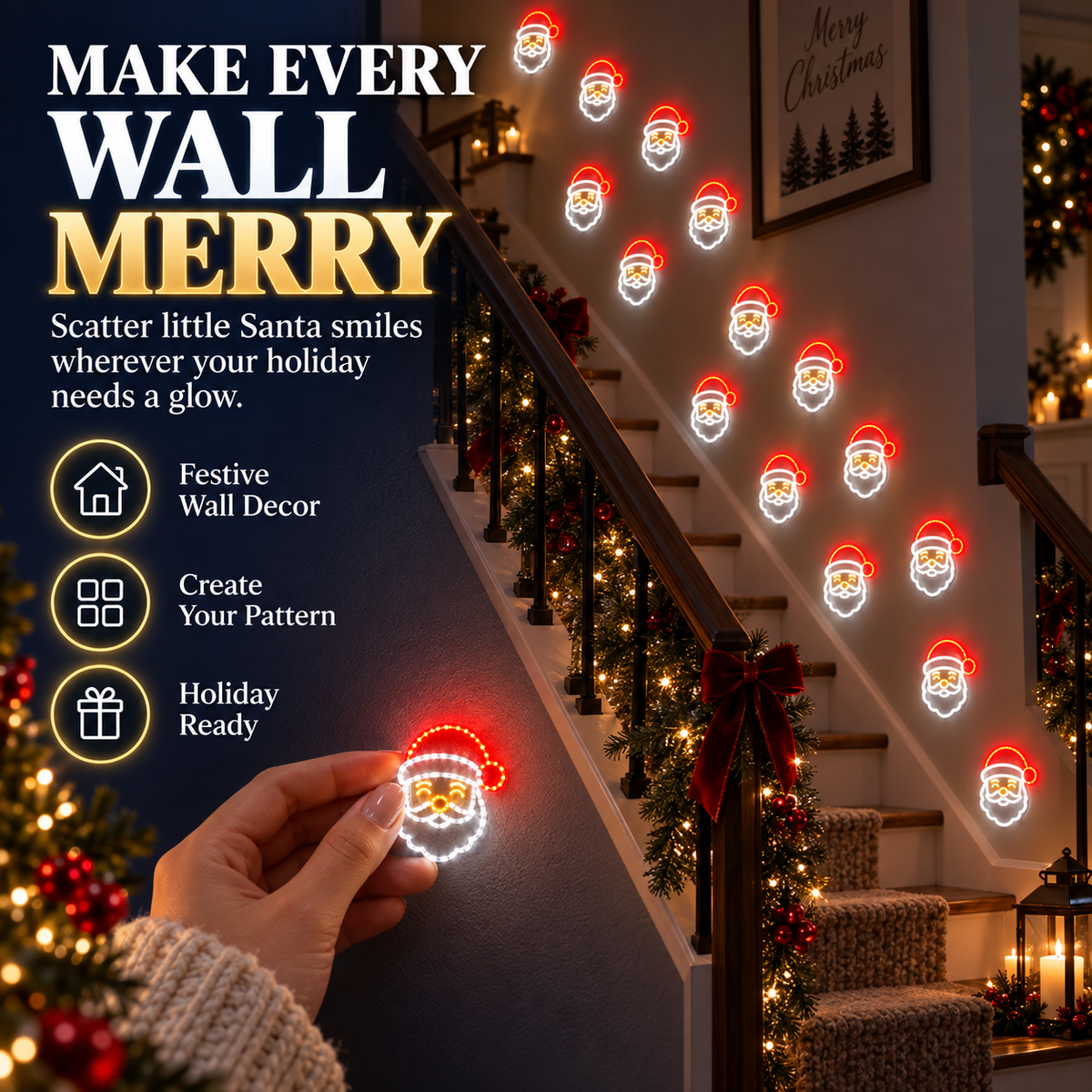 🔥Christmas early bird price-🎅Santa Mini LED Wall Light Set（10PCS）