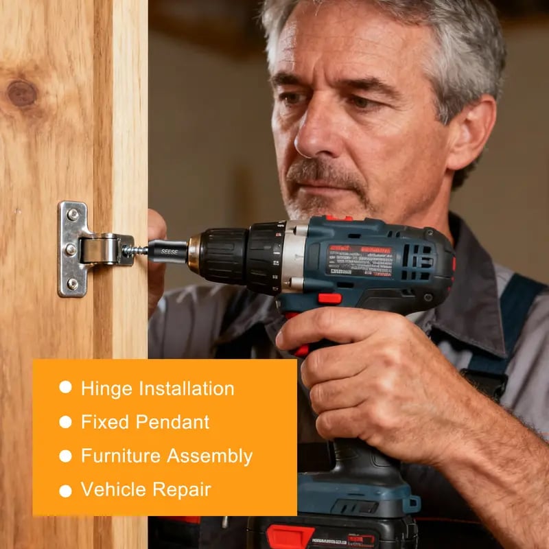 SEESE Strong Magnetic Screw Ring: 1/4 Inch/ 6.35 mm Universal Magnetic Screw Holder - Removable Magnetic Screwdriver Drill Bit Holder for Hex Screwdriver and Power Bits