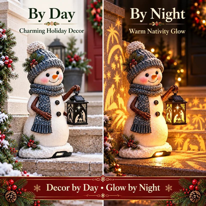 Snowman Christmas light display