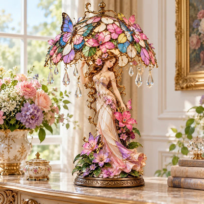 Enchanted Butterfly Garden Lady – Illuminated Floral Sculpture