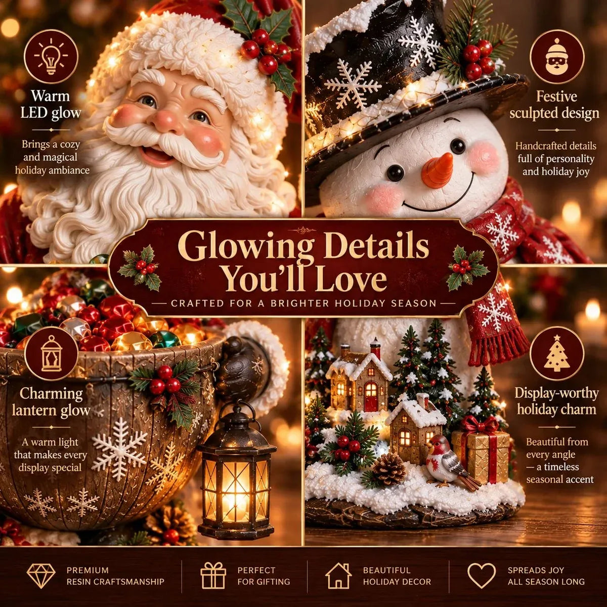 🎄✨ Light-Up Christmas Treat Holder – 5 Festive Designs for Candy, Holiday Parties & Home Decor