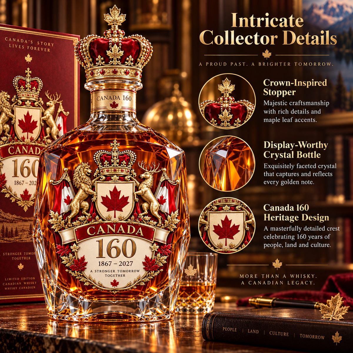 🍁🇨🇦 Canada 160 Collector Decanter ✨