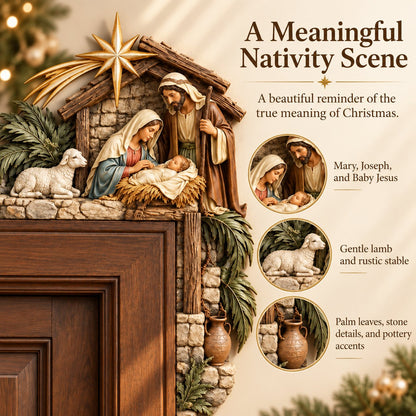🎄 3D Christmas Nativity Door Frame Corner Decor — A Meaningful Holiday Accent ✨