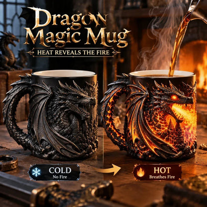 🔥 Ultimo giorno: SCONTO DEL 50% 🐉 Tazza magica 3D 'Dragonfire' con effetto termico | Versa una bevanda calda. Risveglia il drago.🔥