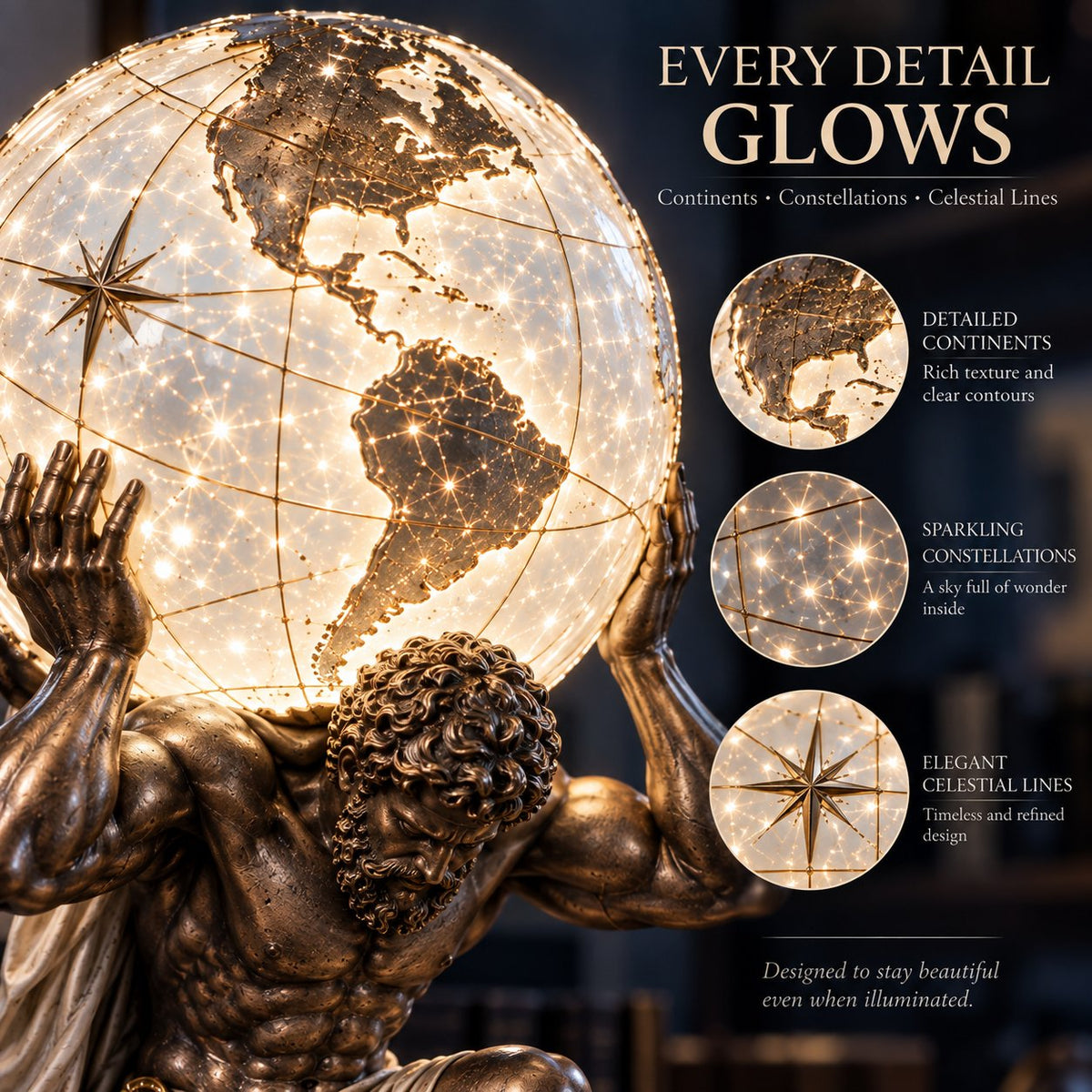 Atlas Globe Lamp Every Detail Glows