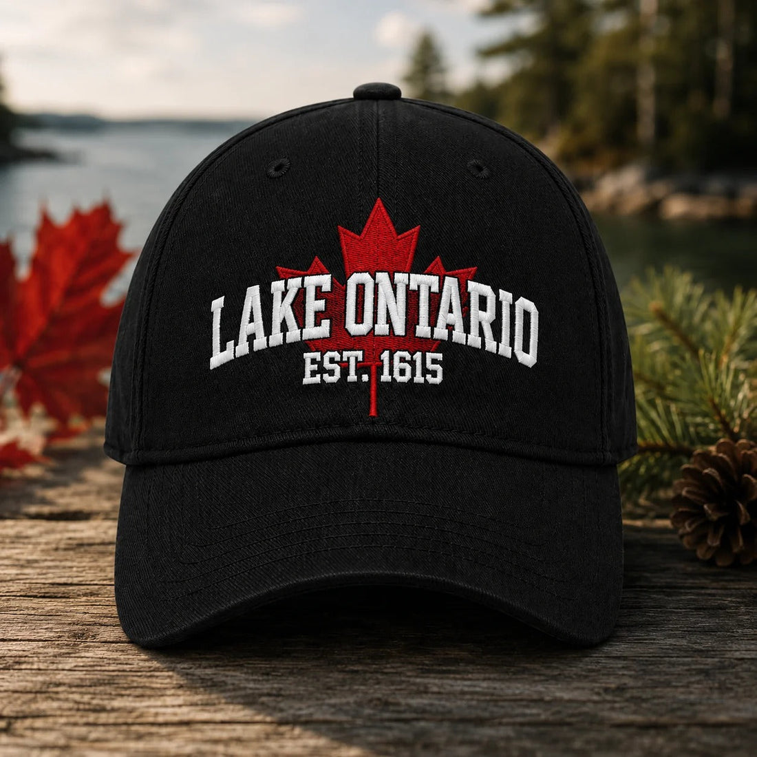Black Lake Ontario cap in an outdoor setting