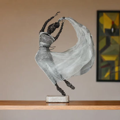 💃Wire Female Ballet Sculpture | Unique Handcrafted Art Ornament, Elegant Decor for Living Room & Art Lovers🎁