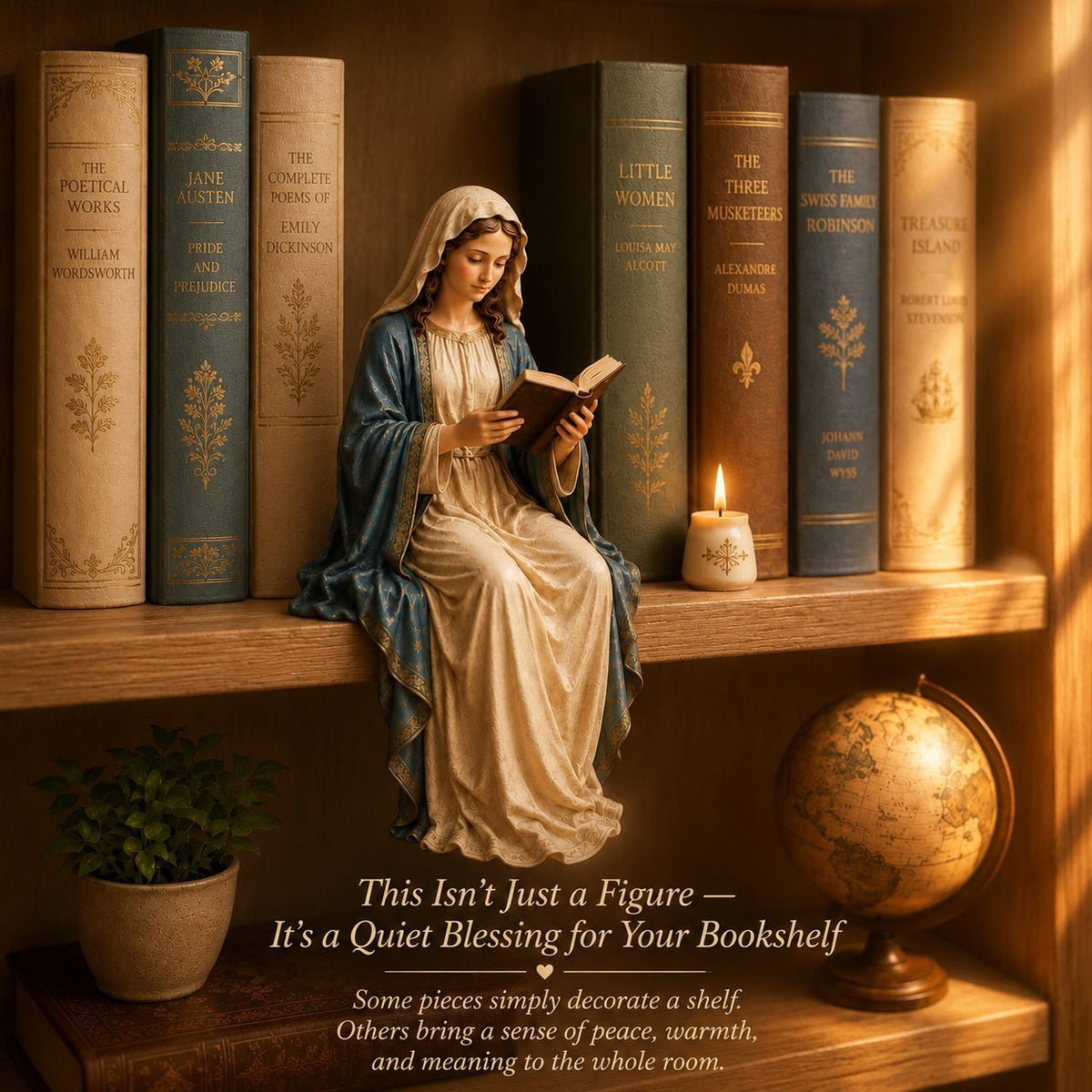 ✝️📖Faith & Wisdom Jesus and Mary Shelf Decor