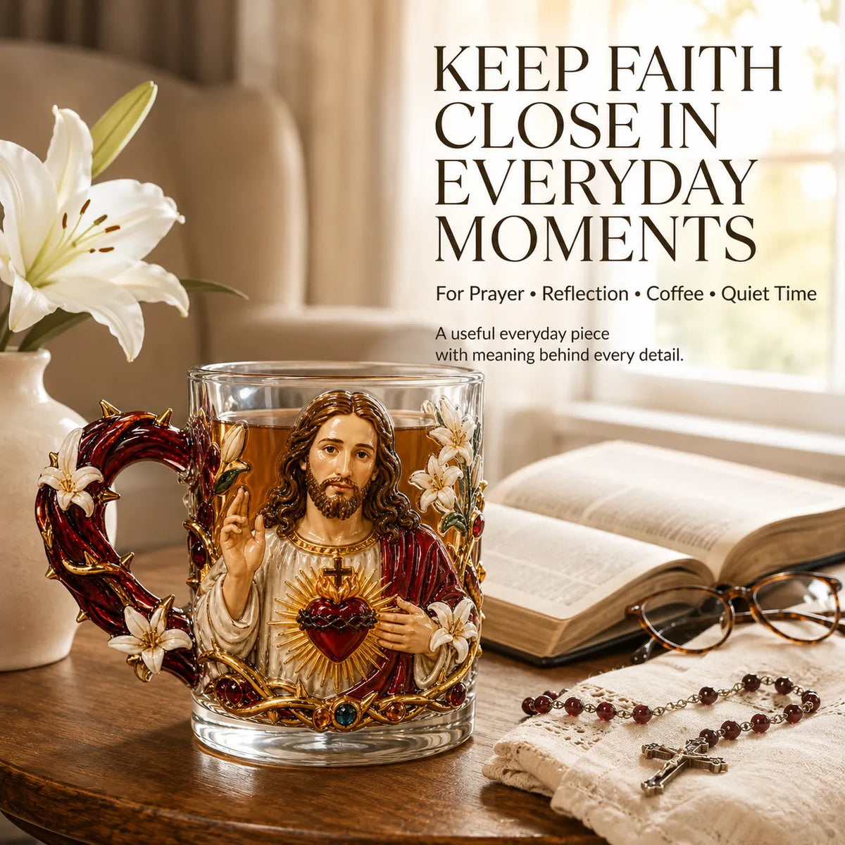 ⏳ Last Day 49% OFF – ✝️ 3D Christian Devotional Glass Mug Collection