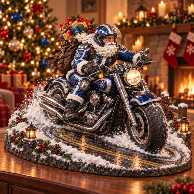 Blue Freedom Cruiser Santa motorcycle keepsake
