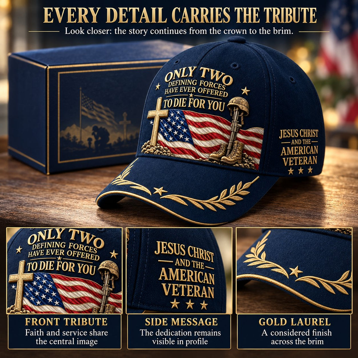 🇺🇸 Faith & Veteran Tribute Cap – Honor Their Sacrifice ✝️