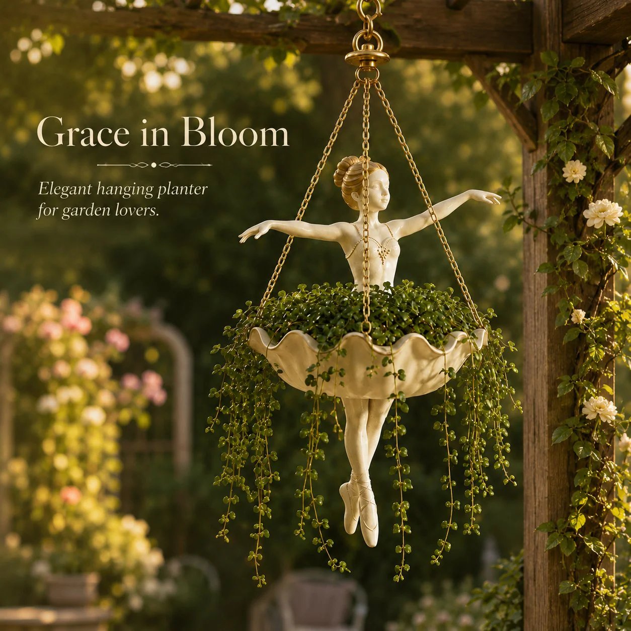 💃 Ballet Dancer Hanging Planter– 🌿Elegant Garden Decor for Porch & Patio