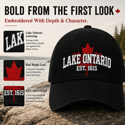 🔥49% Off Last Day🔥BUY 3 GET 1 FREE🔥 -🇨🇦🍁Lake Ontario Forever Heritage Embroidered Cap