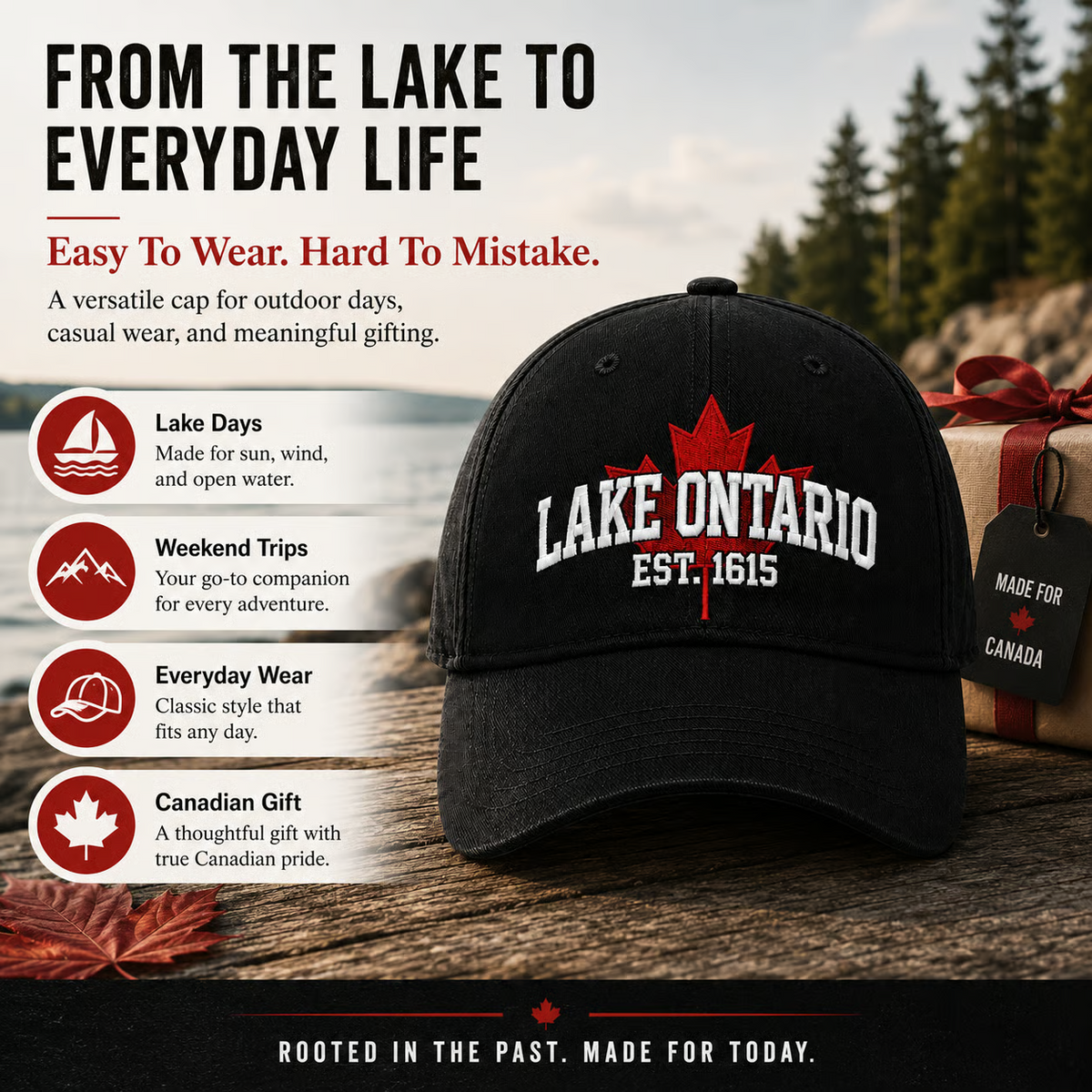 🔥49% Off Last Day🔥BUY 3 GET 1 FREE🔥 -🇨🇦🍁Lake Ontario Forever Heritage Embroidered Cap