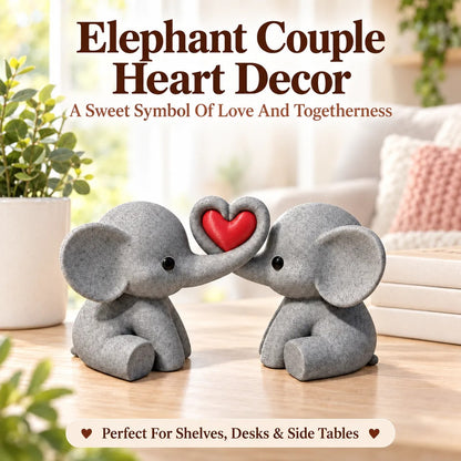 🐘 Elephant Couple Heart Decor – A Sweet Symbol of Love & Togetherness