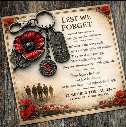 LEST WE FORGET poppy flower keychain🕯