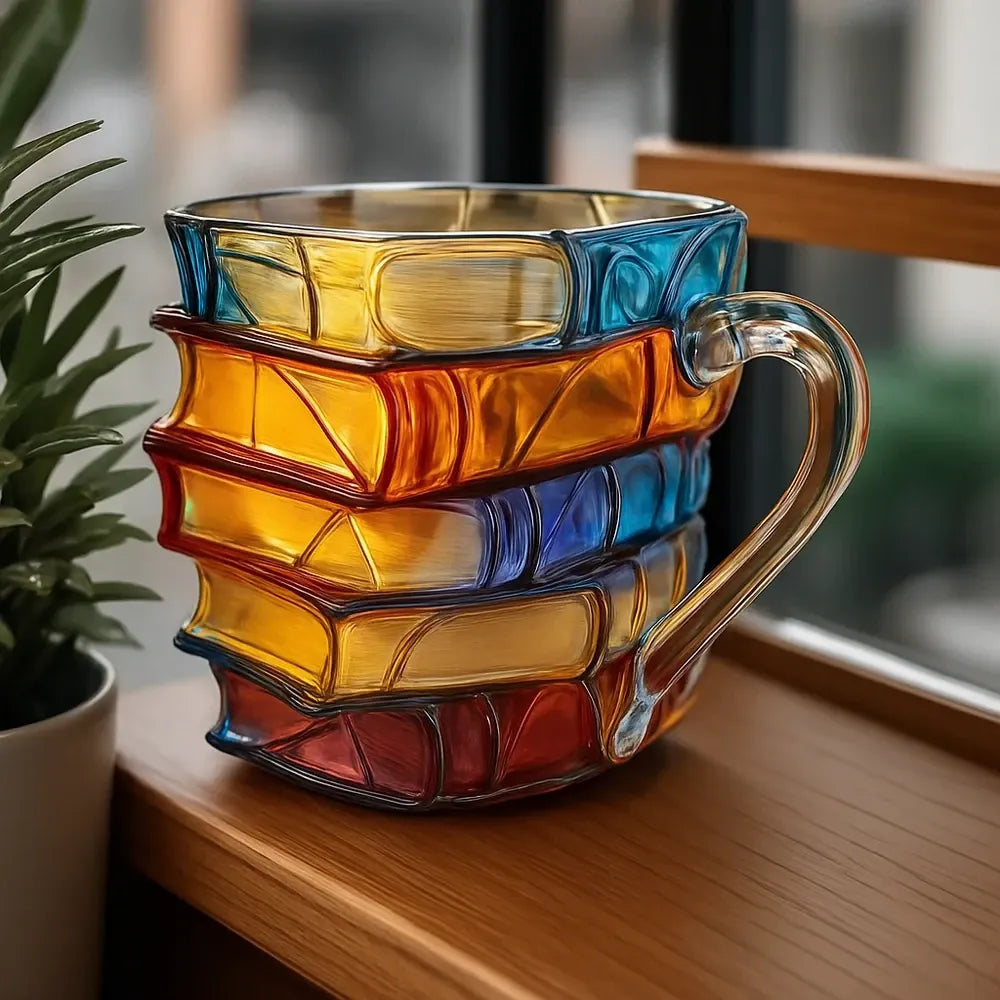 3D Glass Book Mug 📚☕