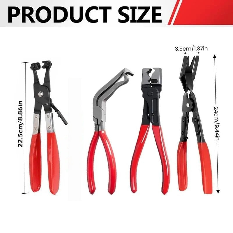 4PC Automotive Electrical Disconnect & Trim Clip Pliers Set