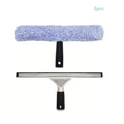 2pcs Streak-Free Window Cleaning Tool with Squeegee And Cloths