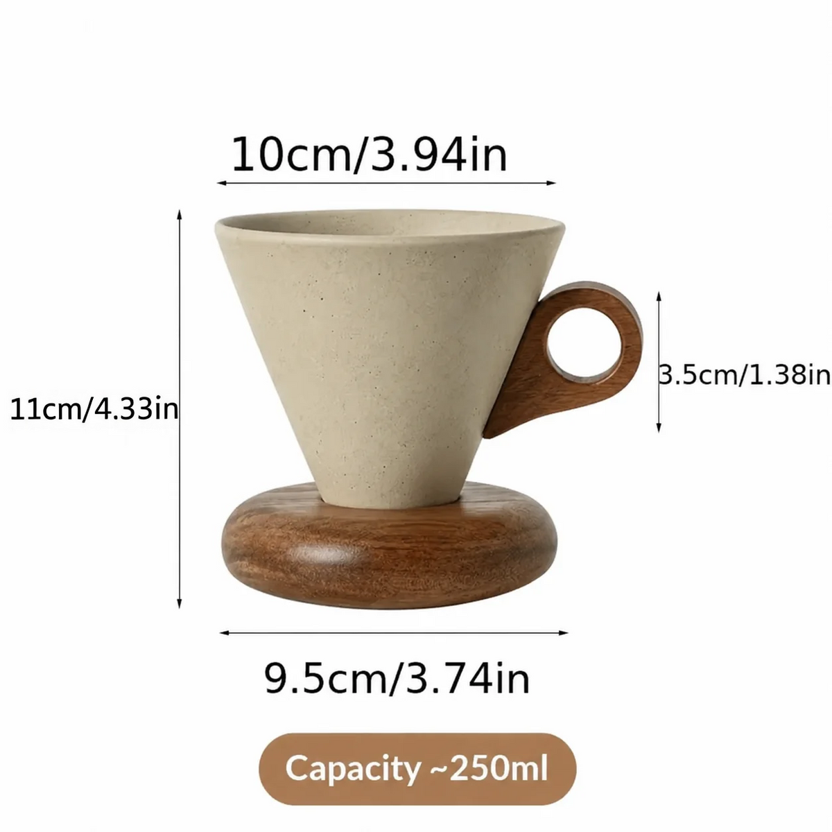 Sora Wood Handle Coffee Cup – 250ml