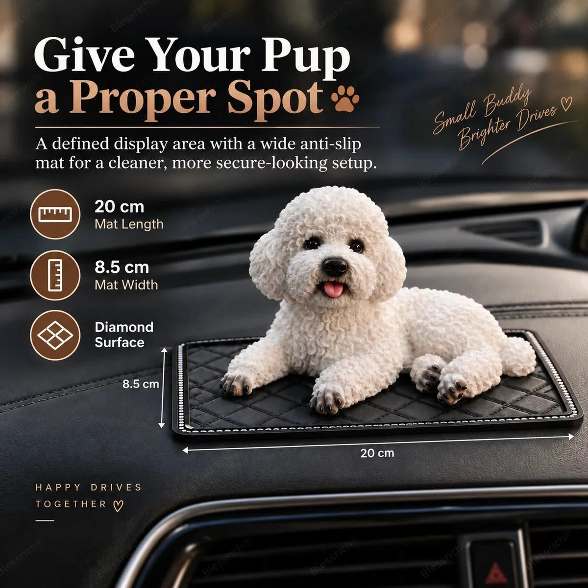Poodle Car Ornament – The Cutest Dashboard Upgrade 🐶✨