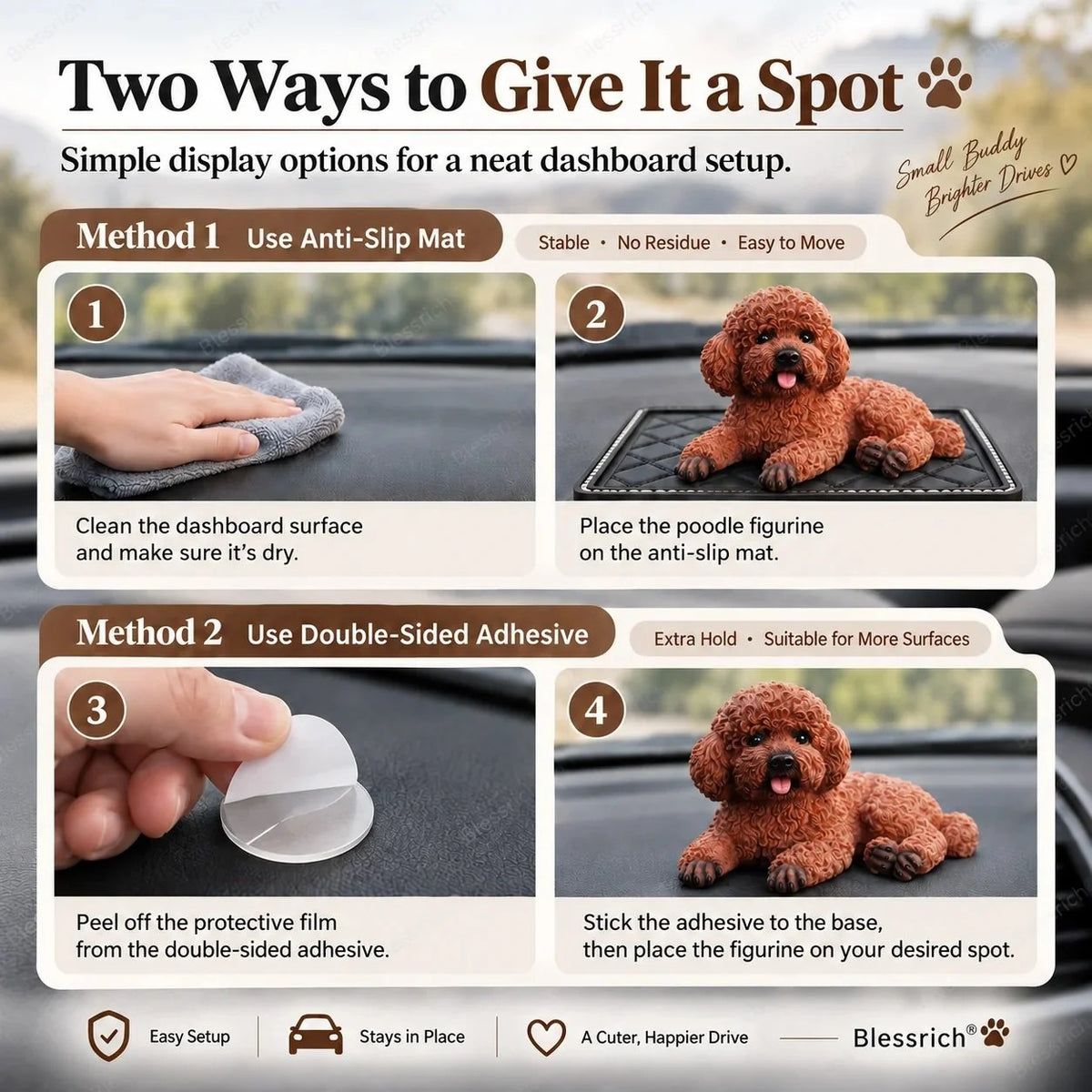 Poodle car ornament dimensions