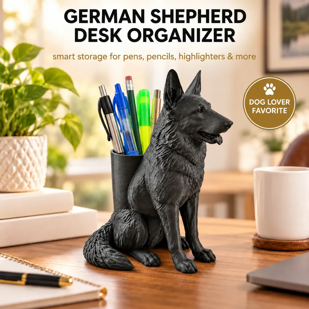 🐶German Shepherd Desk Organizer