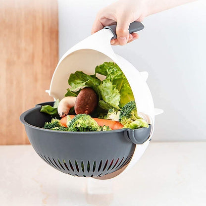 9 in 1 Multifunction Magic Rotate Vegetable Cutter with Drain Basket Large Capacity