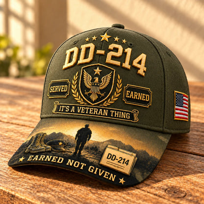 100% Handmade DD-214 Veteran Honor Embroidered Cap (𝗧𝗵𝗼𝗺𝗮𝘀 𝗠𝗶𝗹𝗹𝗲𝗿 𝐇𝐚𝐧𝐝𝐦𝐚𝐝𝐞®)-Buy 2 Get Extra 10% Off