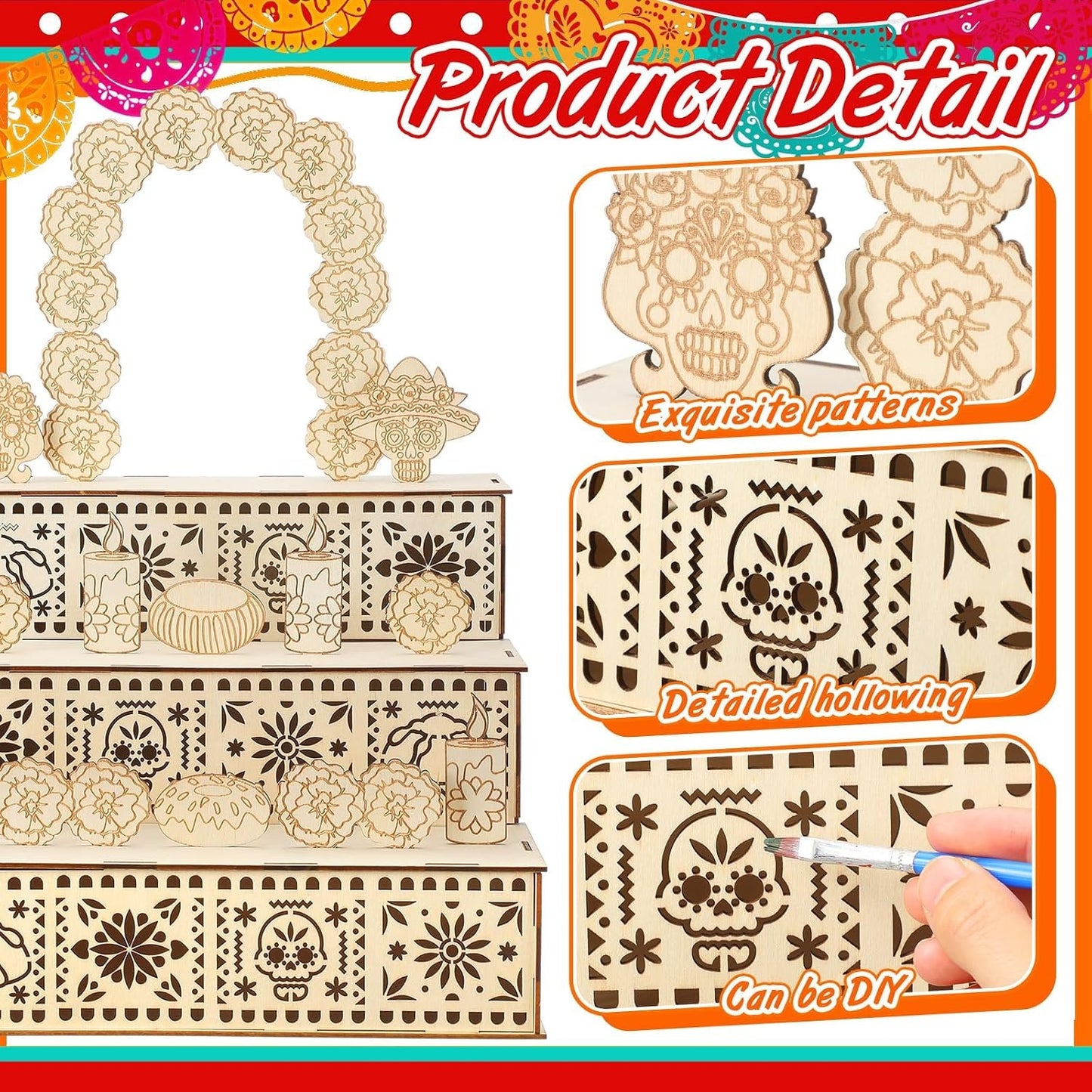 🕯Day of Dead Ofrenda Box Alter Ofrenda Wooden Box Set