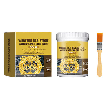 ✨ 50K+ SOLD! 50% OFF! Weather Resistant Gold Paint – Water‑based, brilliant shine. Safe for metal, wood & stone. Lasts rain or shine! 🖌️💛