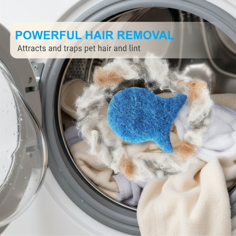 🏆 50% OFF NOW! 🔥（5PCS） Reusable Pet Hair Remover For Laundry – Lint-free, eco-friendly & works in washer/dryer – removes fur from clothes, bedding & upholstery 🐾
