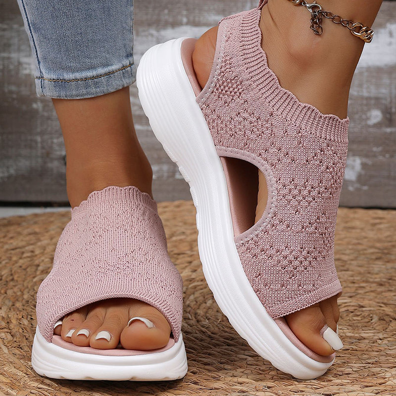 🏝️👡Women's Breathable Knit Platform Sandals🎁