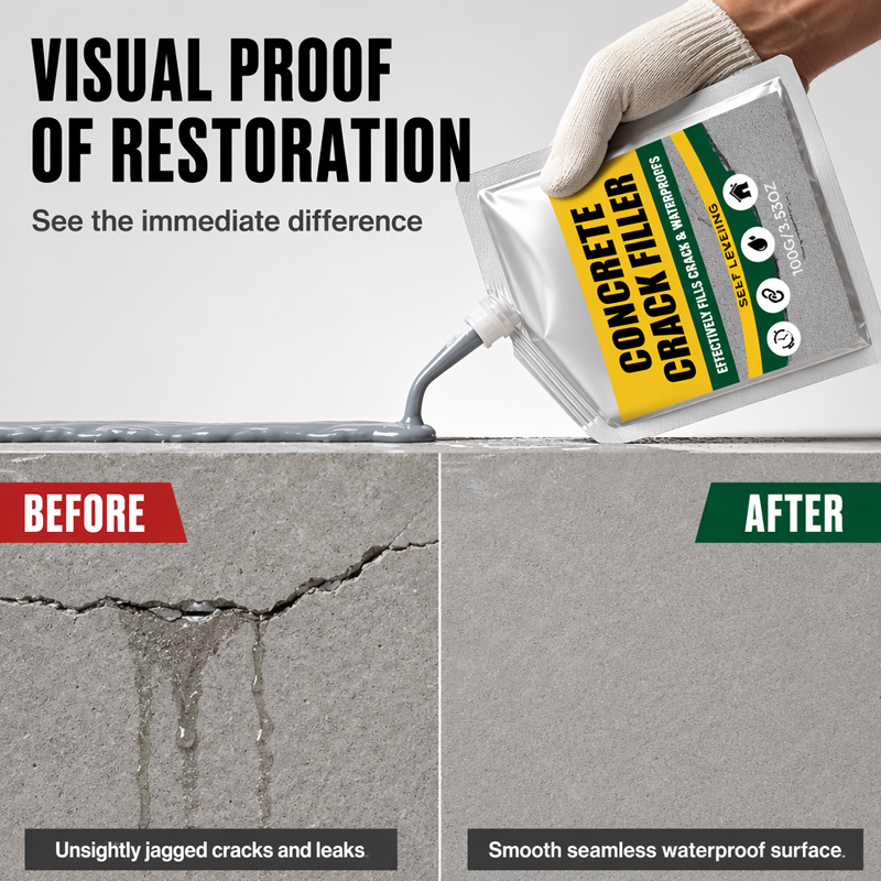 🏆 Last Day Special Price $16.99 ! 🔥Buy 2 Get 1 Free🎁Waterproof Concrete Crack Filler & Sealant
