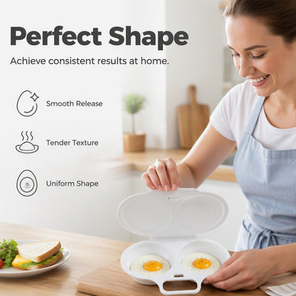 🥚✨ BUY 1 GET 1 FREE! Dual-Cavity Microwave Egg Poacher | Quick & Healthy Breakfast in Minutes 🍳