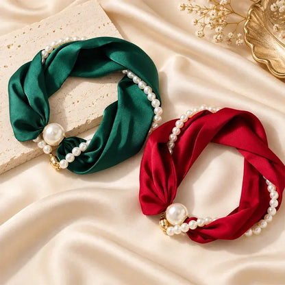📿 50% off 🧣 Pearl Scarf Necklace – Timeless Elegance, Adjustable Bow & Piercing-Free Jewellery 🤍