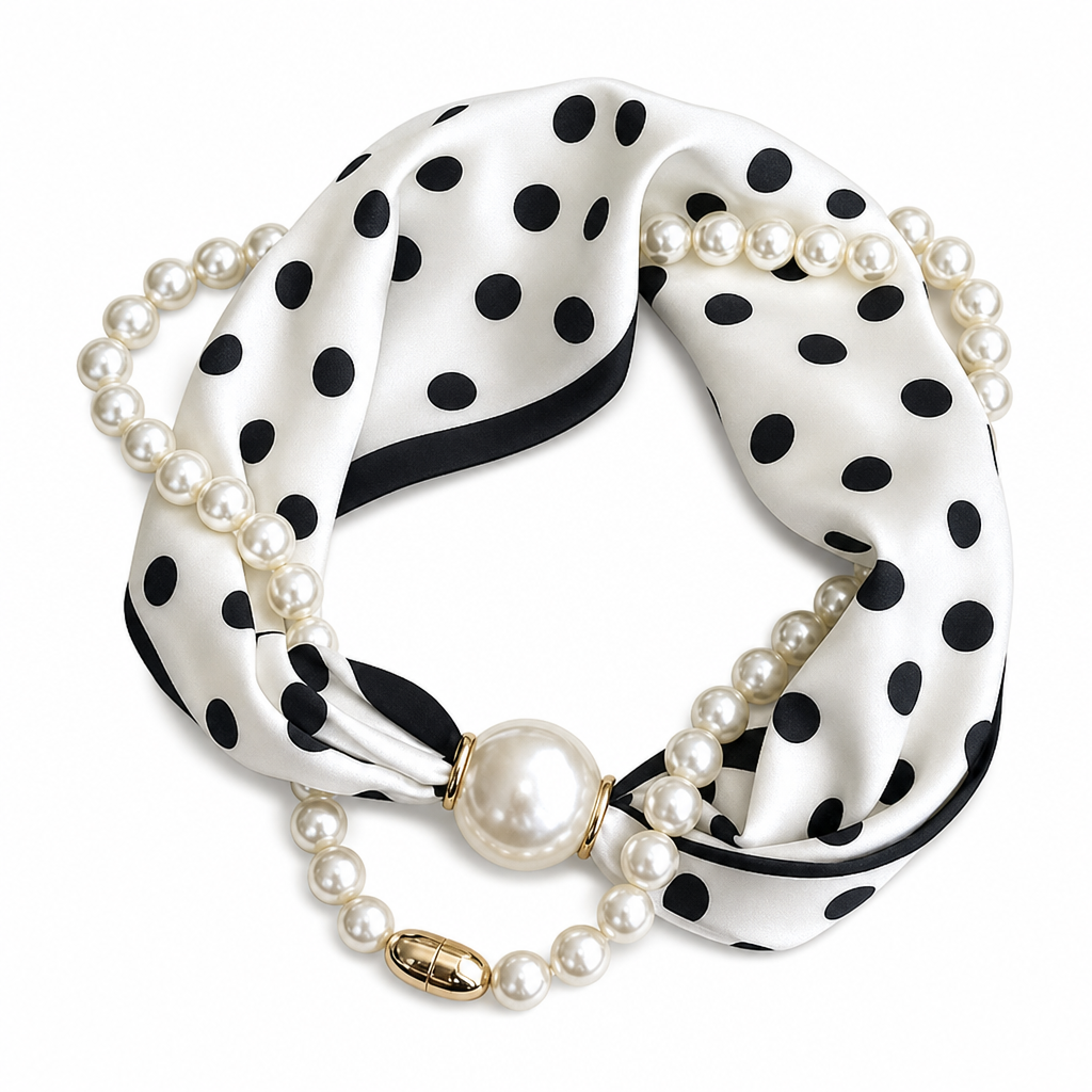 📿 50% off 🧣 Pearl Scarf Necklace – Timeless Elegance, Adjustable Bow & Piercing-Free Jewellery 🤍