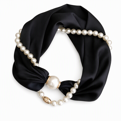 📿 50% off 🧣 Pearl Scarf Necklace – Timeless Elegance, Adjustable Bow & Piercing-Free Jewellery 🤍