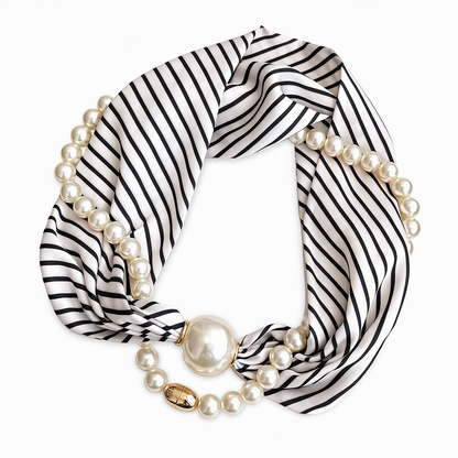 📿 50% off 🧣 Pearl Scarf Necklace – Timeless Elegance, Adjustable Bow & Piercing-Free Jewellery 🤍