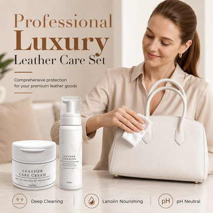 💥LAST DAY SPECIAL PRICE👜✨50% OFF!✨Professional Luxury Leather Cleaner and Nourishing Care Cream Set