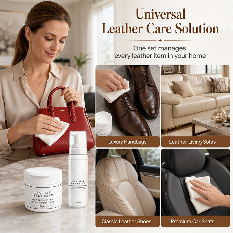 💥LAST DAY SPECIAL PRICE👜✨50% OFF!✨Professional Luxury Leather Cleaner and Nourishing Care Cream Set