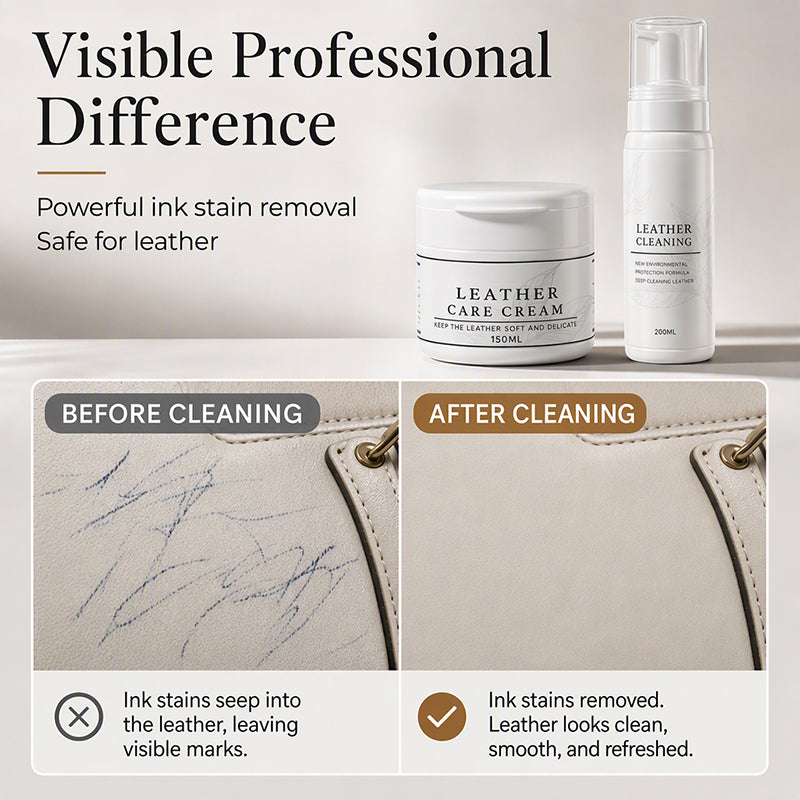 💥LAST DAY SPECIAL PRICE👜✨50% OFF!✨Professional Luxury Leather Cleaner and Nourishing Care Cream Set