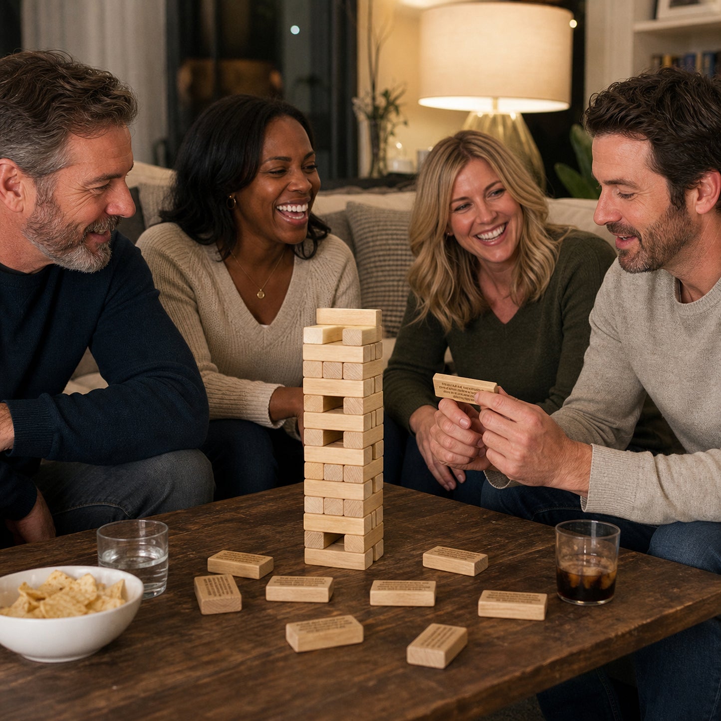 😆Ice Breaker Questions Tumbling Tower Game