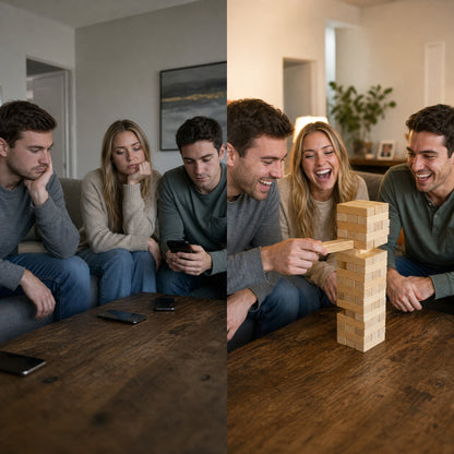 😆Ice Breaker Questions Tumbling Tower Game