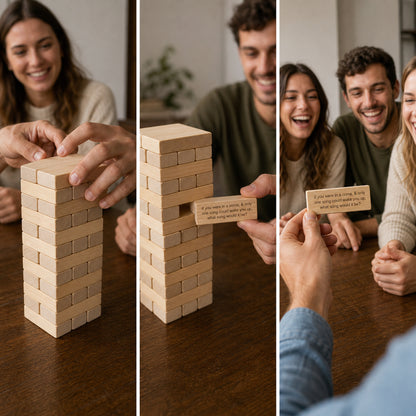 😆Ice Breaker Questions Tumbling Tower Game