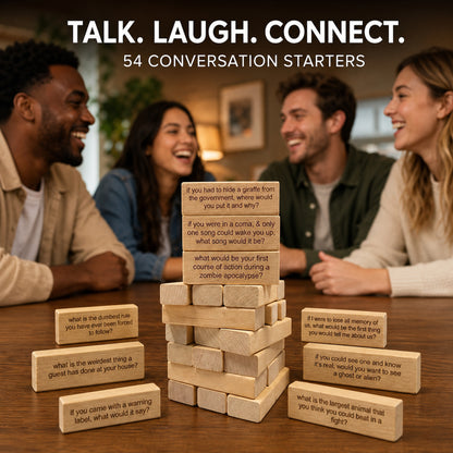 😆Ice Breaker Questions Tumbling Tower Game